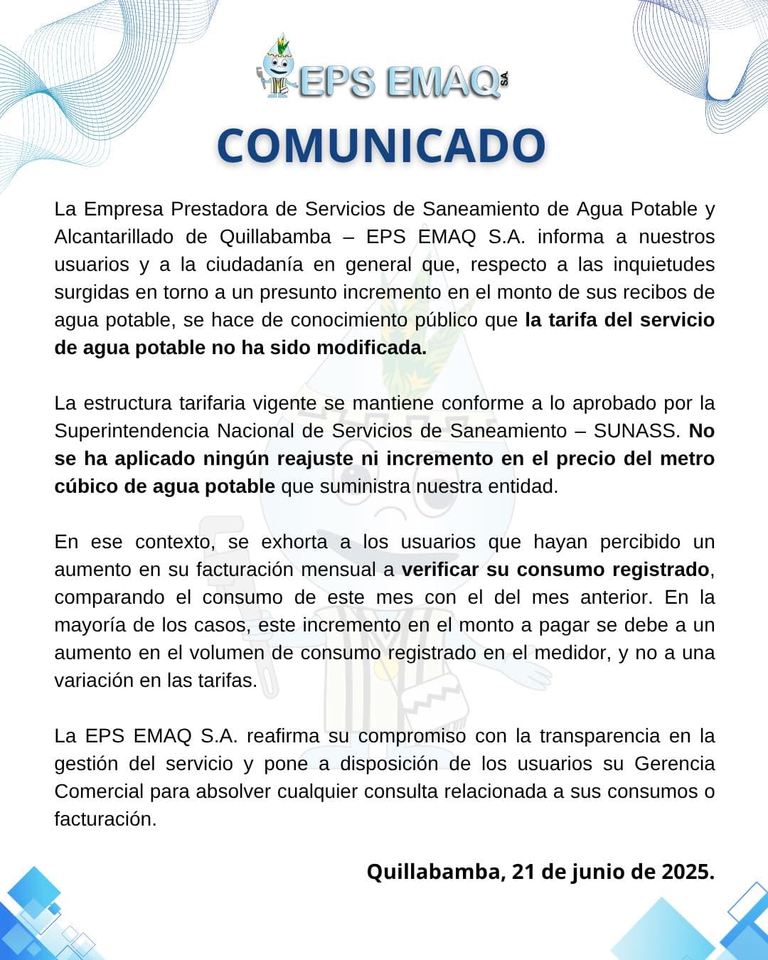 COMUNICADO IMPORTANTE