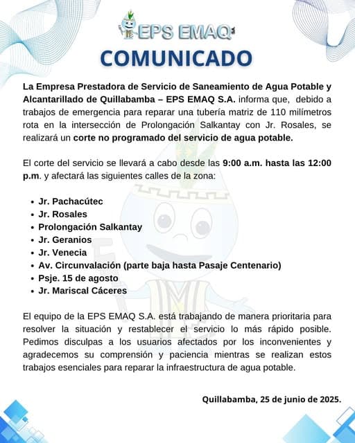COMUNICADO IMPORTANTE