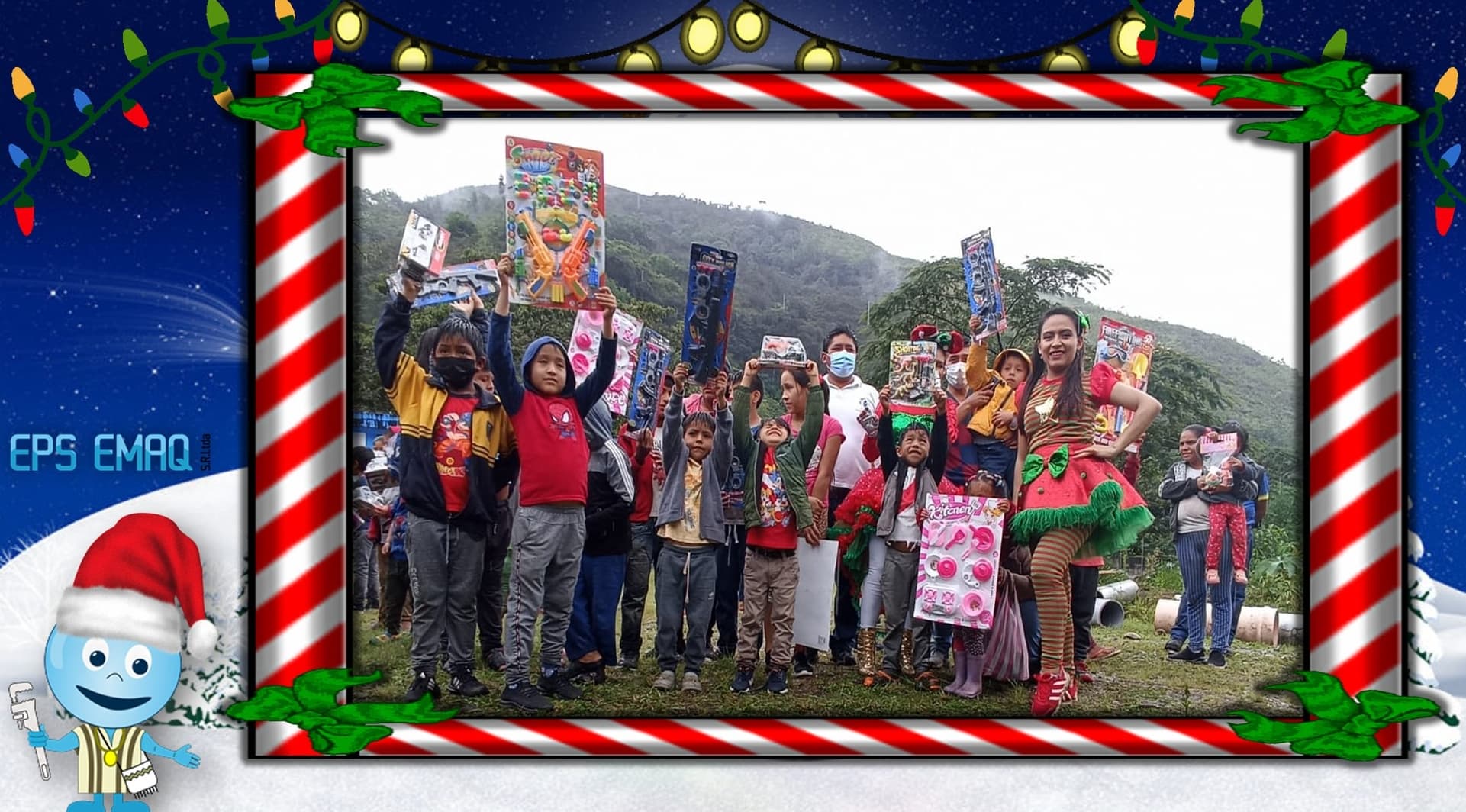 EMAQ LLEVO AGASAJO NAVIDEÑO PARA NIÑOS DE POROMATE Y ALREDEDORES EN POTRERO.