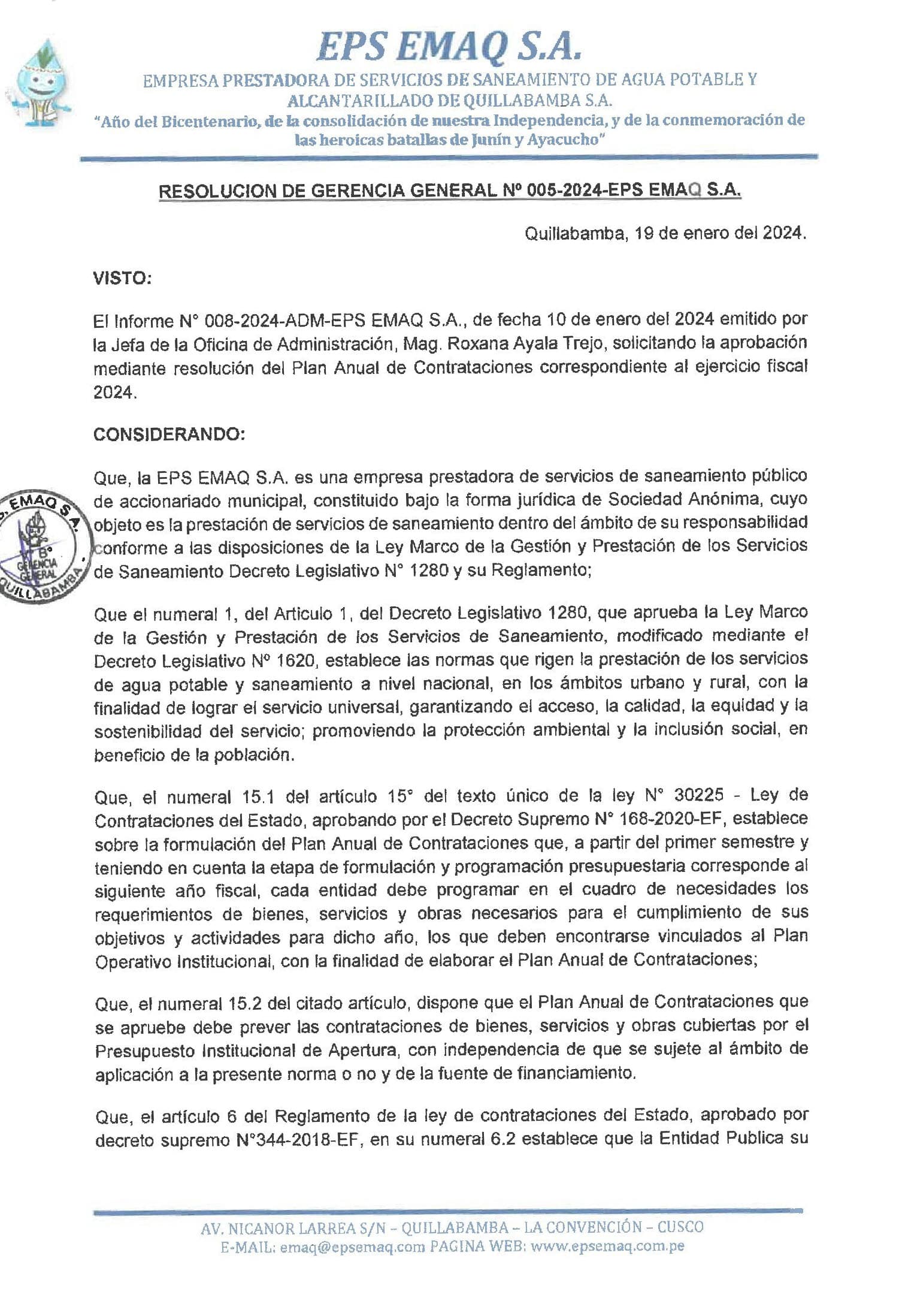 Plan Anual de Contrataciones (PAC) 2024